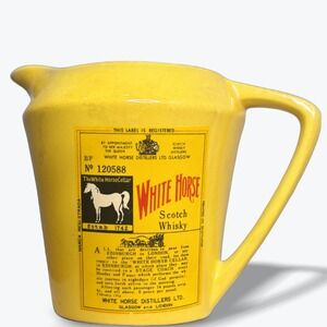 Vintage White Horse Scotch Whisky Pitcher Creamer MUG‎ Barware 1742 Mid Century